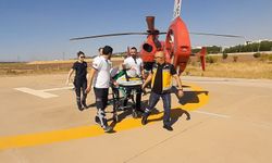 Ambulans helikopter yaşlı hasta için havalandı