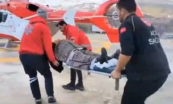 Helikopter ambulans hamile kadın için havalandı