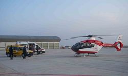 Ambulans helikopter 1 günlük bebek için havalandı