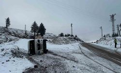 Okul servisi devrildi, öğrenciler korku dolu anlar yaşadı