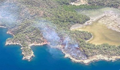 Fethiye Katrancı Koyundaki orman yangını kontrol altında